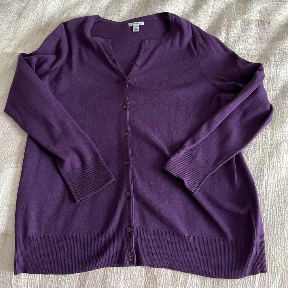 1X XL Croft & Barrow Purple Cardigan